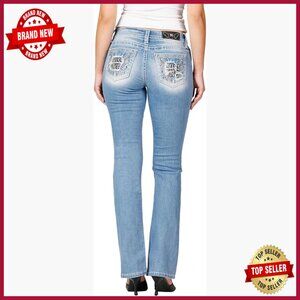 Mid-Rise Bootcut Jeans with Stretch, 32" Inseam, Regular Fit